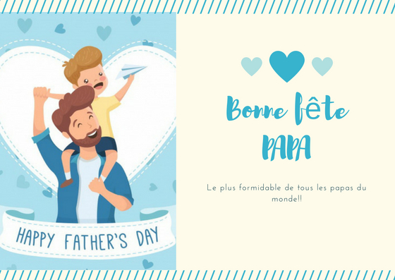 Blue Simple Heart Father's Day Card